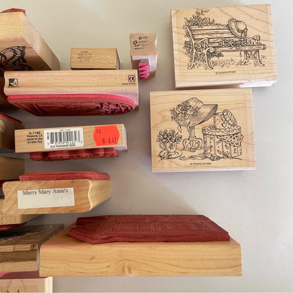 PSX Stampin Up Rubber Wood Mount Victorian House Lot Floral Stained Glass - Picture 9 of 12